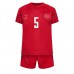 Günstige Dänemark Joakim Maehle #5 Babykleidung Heim Fussballtrikot Kinder WM 2022 Kurzarm (+ kurze hosen)